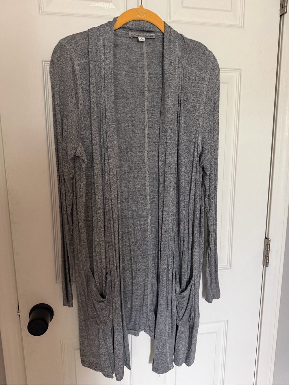 Larry Levine Lightweight Open Drape Gray Cardigan